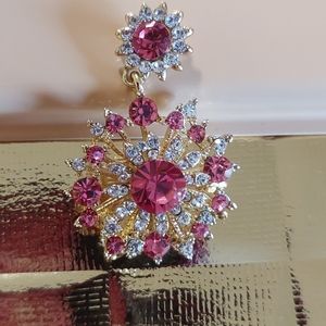 Pink stone studded earrings